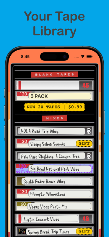 Trip Tunes tape library